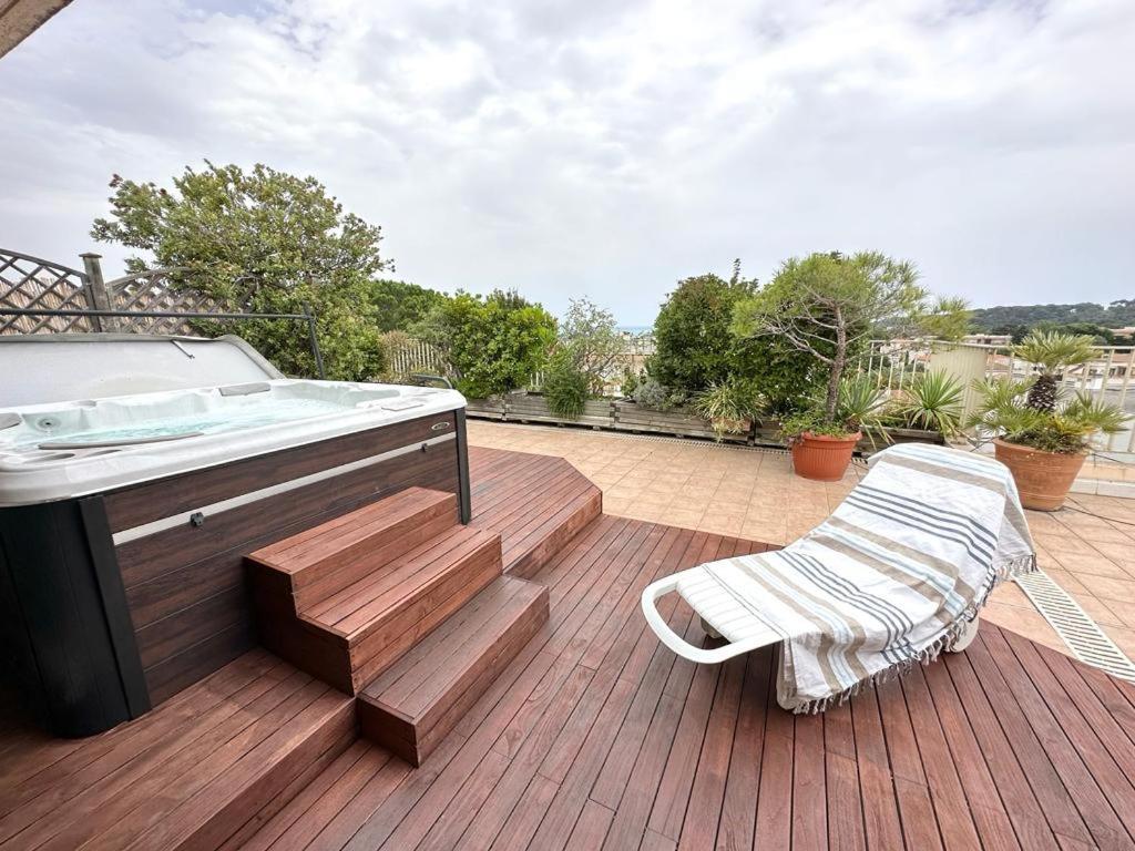 Ferienwohnung Panoramic Sea View Penthouse With Jacuzzi And 450 Sqm Terrace Antibes Exterior foto